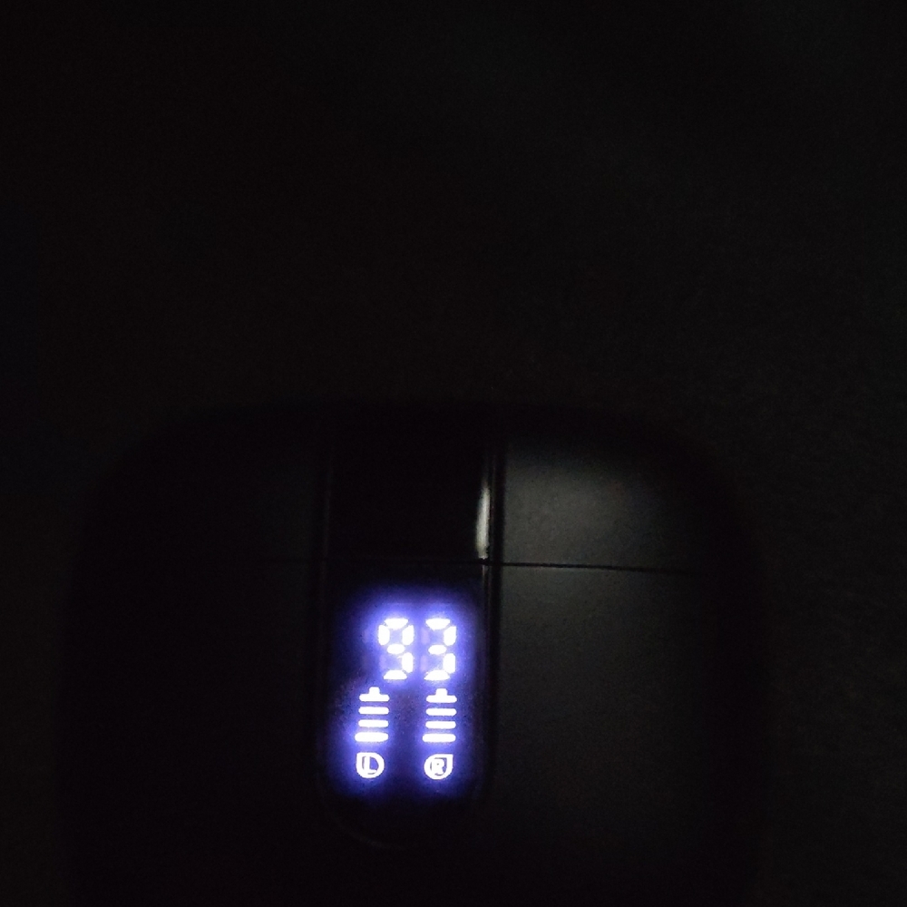 Black Wireless Earbuds with LED Display